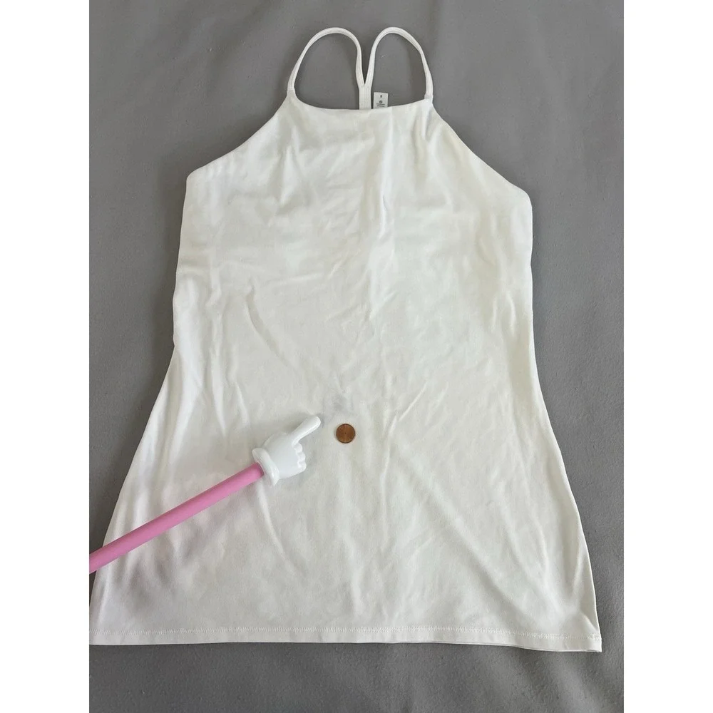 Lululemon Womens White Tank‎ Top Sz 8 Gym Training
